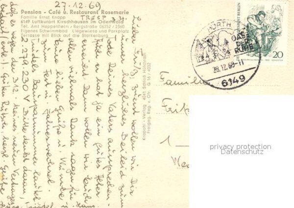 Kirschhausen Fliegeraufnahme Pension Caf? Rosemarie – Bild 2
