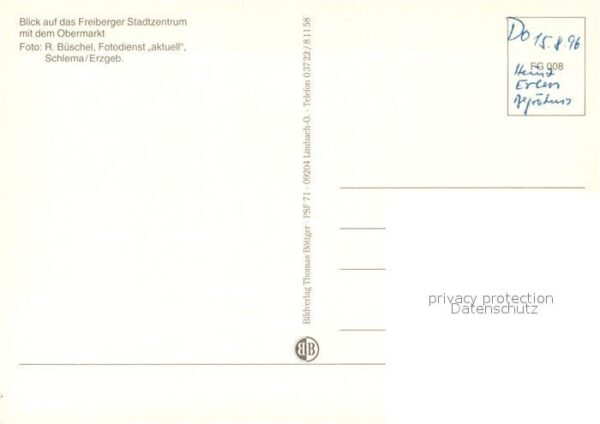 Freiberg Sachsen Fliegeraufnahme Obermarkt – Bild 2