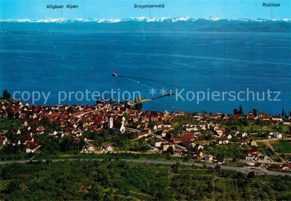 Immenstaad Bodensee Fliegeraufnahme mit Allgäuer Alpen