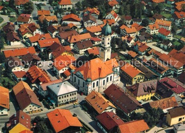 Nesselwang Fliegeraufnahme mit Pfarrkirche St Andr