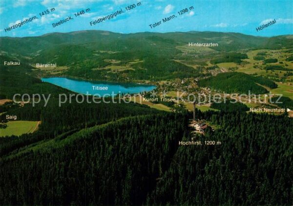 Titisee Fliegeraufnahme mit Hochfirst Hinterzar