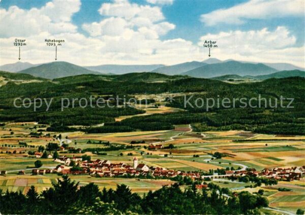 Roetz Oberpfalz Blick vom Schwarzwihrberg mit Osser Hoh