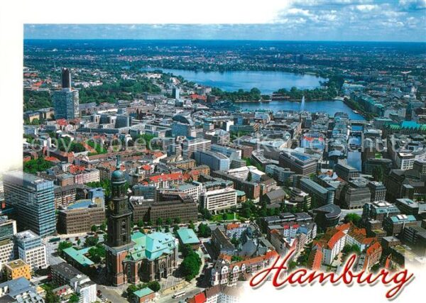 Hamburg Fliegeraufnahme mit Michaeliskirche Bin