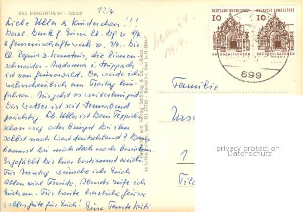Bad Mergentheim Fliegeraufnahme mit Schloss – Bild 2