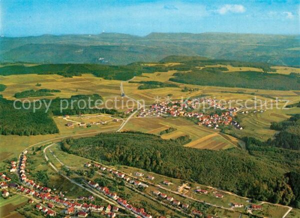 Wuertingen Fliegeraufnahme mit Bleichstetten Ruine