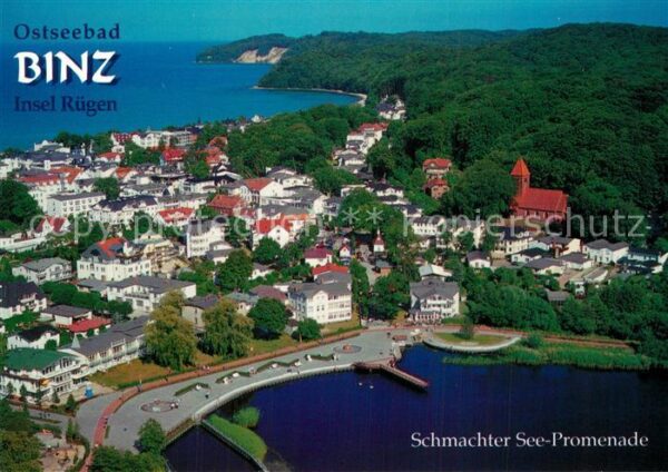 Binz Ruegen Schmachter See Promenade Fliegeraufnahm