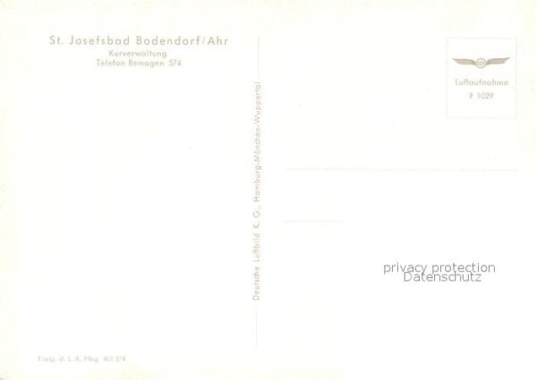 Bodendorf Ahr St Josefsbad Kurverwaltung Fliegeraufna – Bild 2