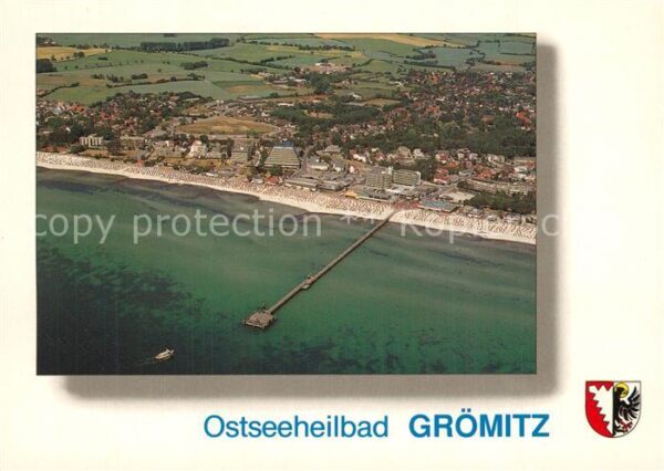 Groemitz Ostseebad Fliegeraufnahme mit Seebrücke