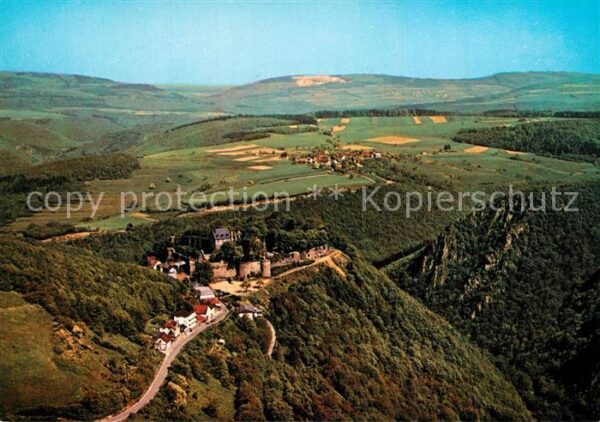 Dhaun Schloss Dhaun an der Nahe Fliegeraufnah