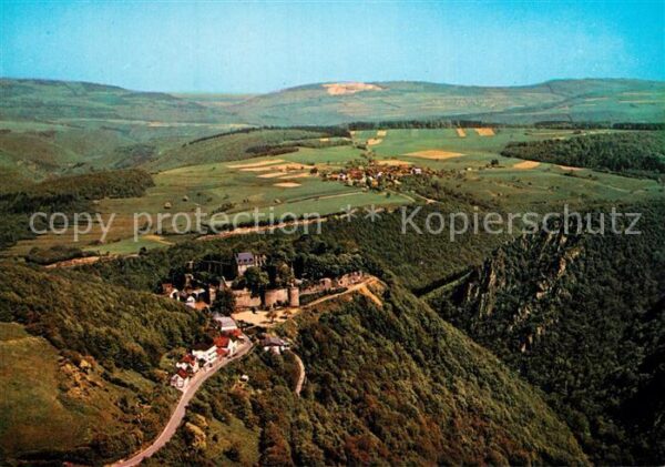 Dhaun Schloss Dhaun bei Kirn Fliegeraufnahme
