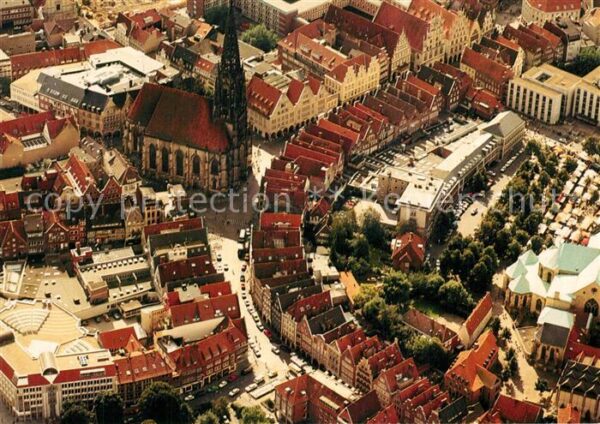 Muenster Westfalen Fliegeraufnahme mit St Lambertikirche u