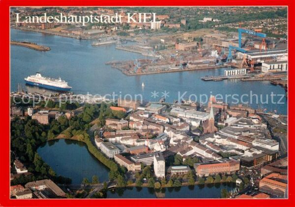 Kiel Altstadt und Hafen Fliegeraufnahme