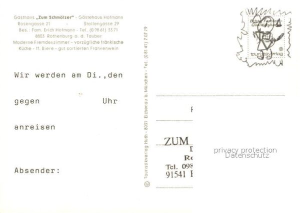 Rothenburg Tauber Gasthaus Zum Schmölzer – Bild 2