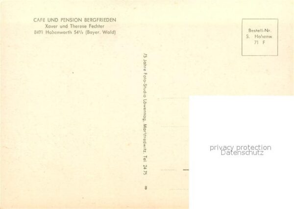 Hohenwarth Koetzting Cafe Pension Bergfrieden – Bild 2