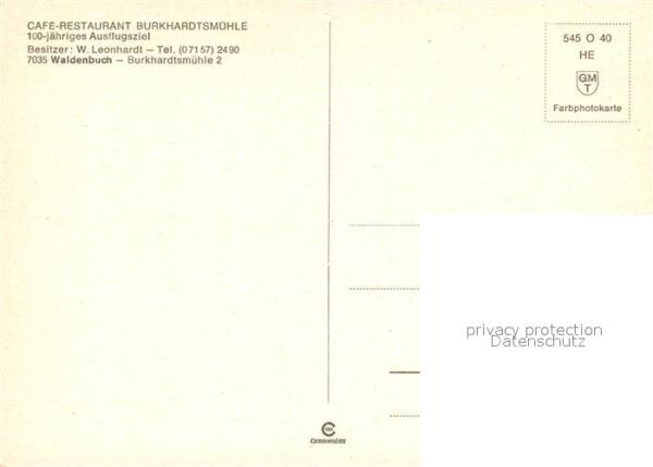 Waldenbuch Cafe Restaurant Burkhardtsmühle – Bild 2
