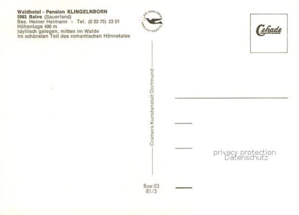 Balve Waldhotel Pension Klingelnborn – Bild 2
