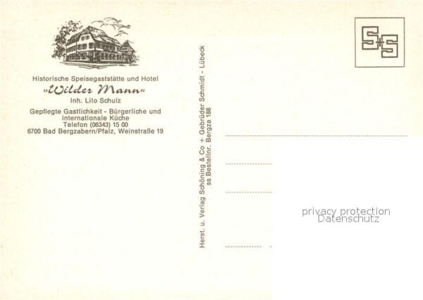 Bad Bergzabern Hotel Speisegaststätte Wilder Mann – Bild 2
