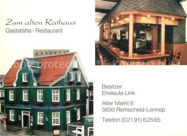 Lennep Gaststätte Restaurant Zum alten Rathaus