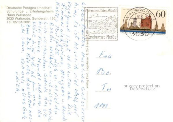Walsrode Lueneburger Heide Schulungs Erholungsheim Deutsche Postge – Bild 2