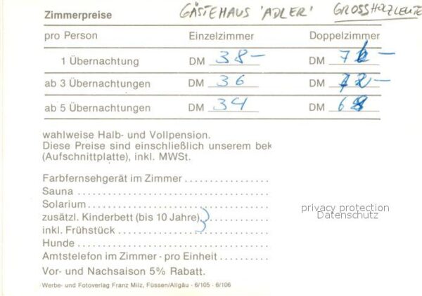 Grossholzleute Gästehaus Adler Fremdenzimmer Rehgehege – Bild 2