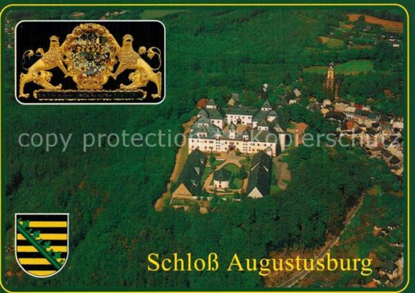 Augustusburg Fliegeraufnahme Schloss
