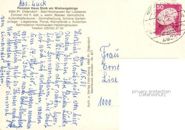 Bad Holzhausen Luebbecke Pension Haus Stork am Wiehengebirge – Bild 2