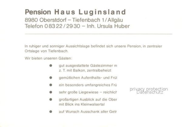 Tiefenbach Oberstdorf Pension Haus Luginsland – Bild 2