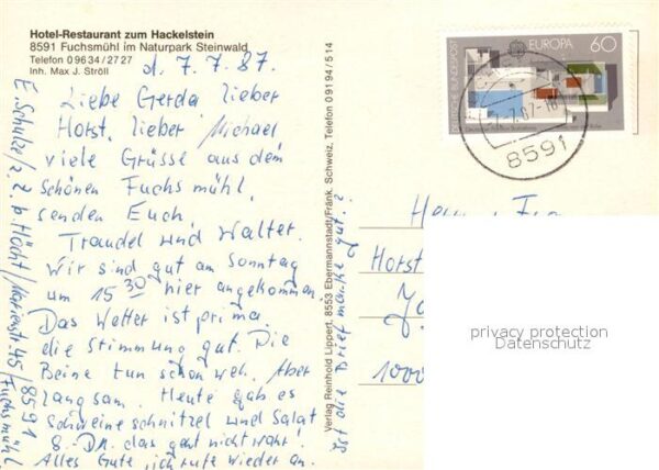 Fuchsmuehl Hotel Restaurant zum Hackelstein Gasträ – Bild 2