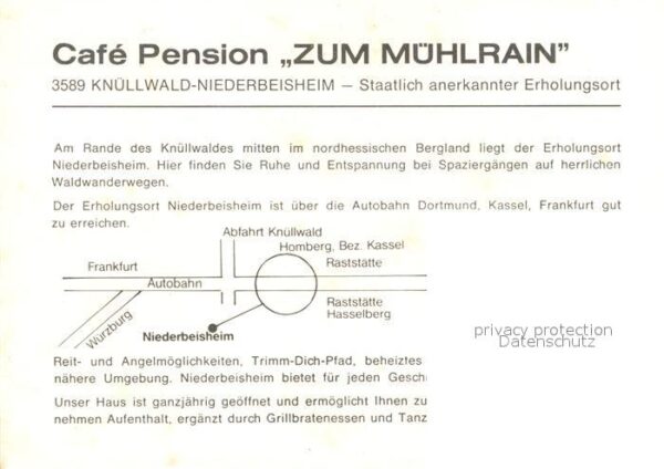 Niederbeisheim Pension Zum Mühlrain Gasträume Terrasse – Bild 2