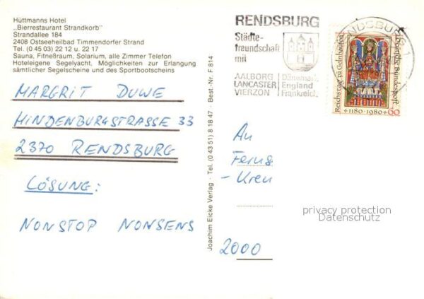 Timmendorfer Strand Hüttmanns Hotel Bierrestaurant Strandko – Bild 2