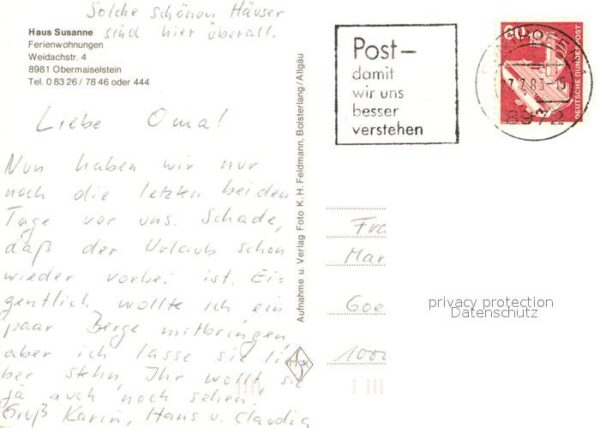 Obermaiselstein Haus Susanne Ferienwohnungen – Bild 2