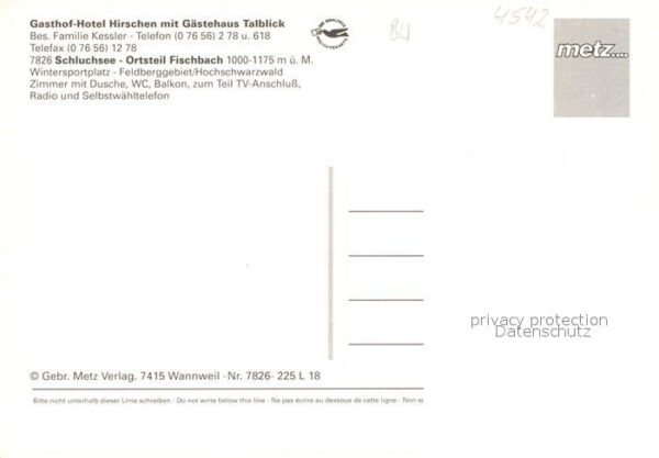 Fischbach Schluchsee Gasthof Hotel Hirschen mit Gästehaus Ta – Bild 2
