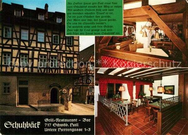 Schwaebisch Hall Grill Restaurant Bar Schuhbäck Gaststub