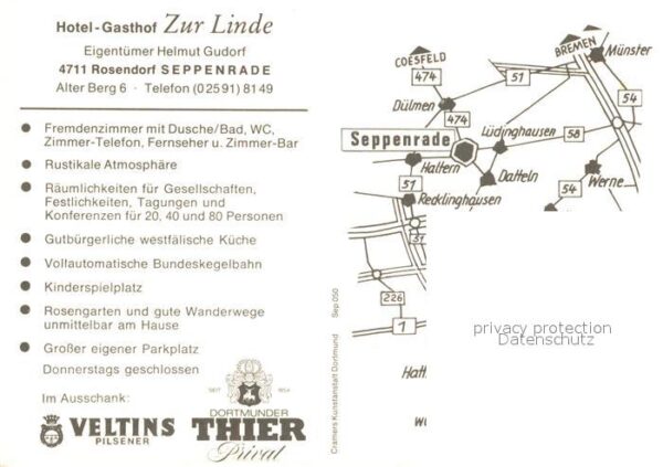 Seppenrade Hotel Gasthof zur Linde Gasträume Bar – Bild 2