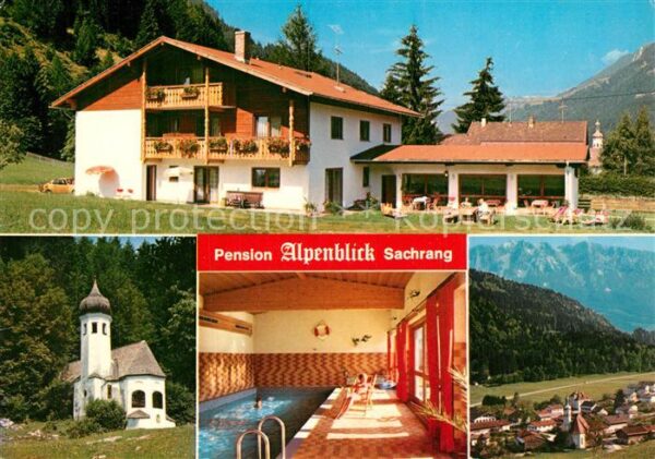 Sachrang Chiemgau Pension Alpenblick Hallenbad Kirche Pan