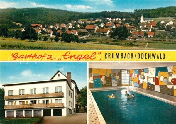 Krumbach Odenwald Gesamtansicht Gasthof zum Engel Hallenb