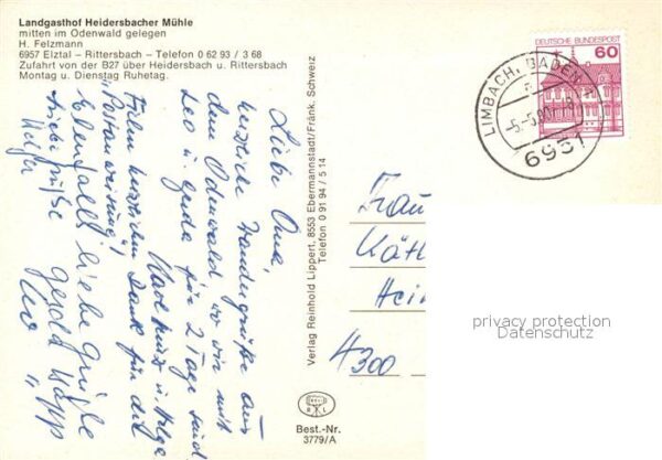 Rittersbach Odenwald Landgasthof Heidersbacher Mühle Restaur – Bild 2