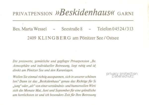 Klingberg Pension Beskidenhaus am Pönitzer See – Bild 2