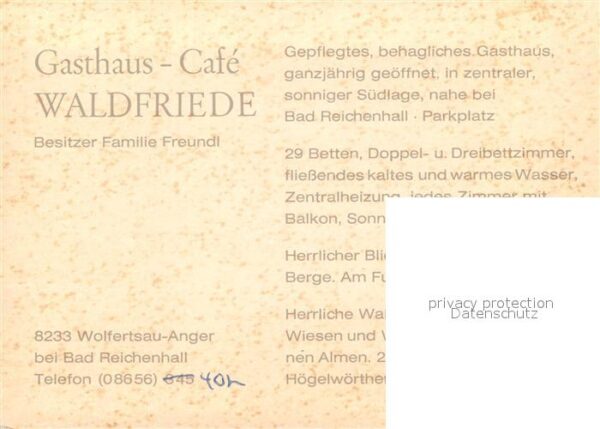 Wolfertsau Anger Gasthaus Cafe Waldfriede – Bild 2