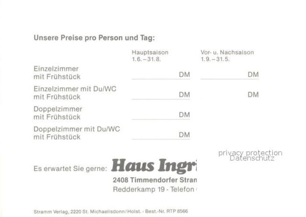 Timmendorfer Strand Pension Haus Ingrid – Bild 2
