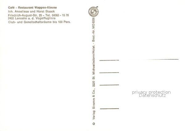Lensahn Cafe Restaurant Wappen Klause – Bild 2