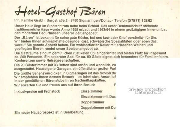 Sigmaringen Hotel Gasthof Bären Fachwerkhaus – Bild 2
