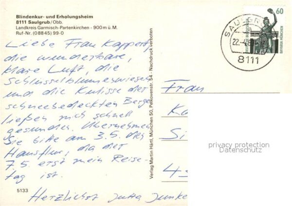 Saulgrub Blindenkur- und Erholungsheim Blumenwie – Bild 2