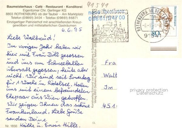 Rothenburg Tauber Baumeisterhaus Cafe Restaurant Konditor – Bild 2