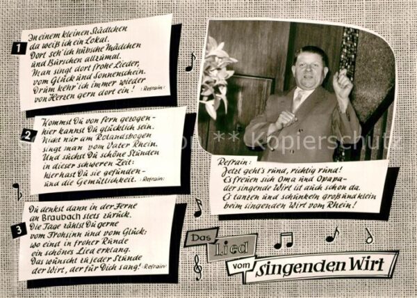 Braubach Rhein Gaststätte Zum singenden Wirt Lied