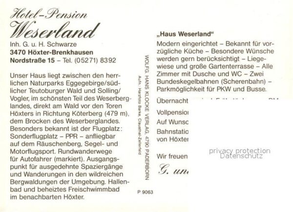Brenkhausen Hotel Pension Wserland Restaurant Fremd – Bild 2