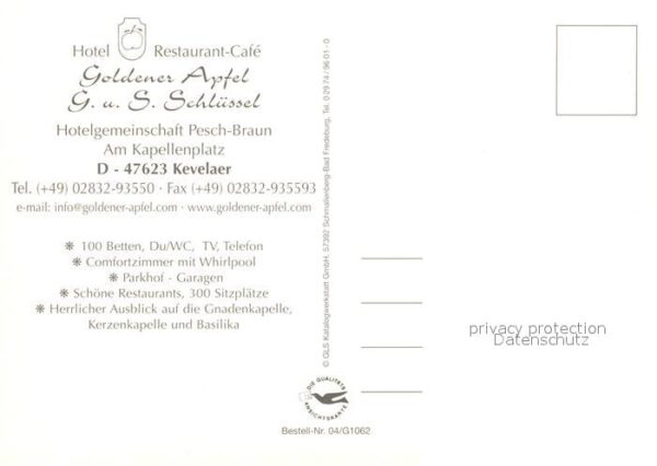 Kevelaer Hotel Restaurant Cafe Goldener Apfel – Bild 2