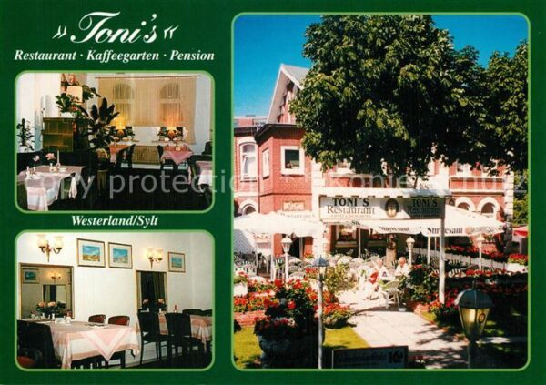 Westerland Sylt Toni's Restaurant Kaffeegarten Pension