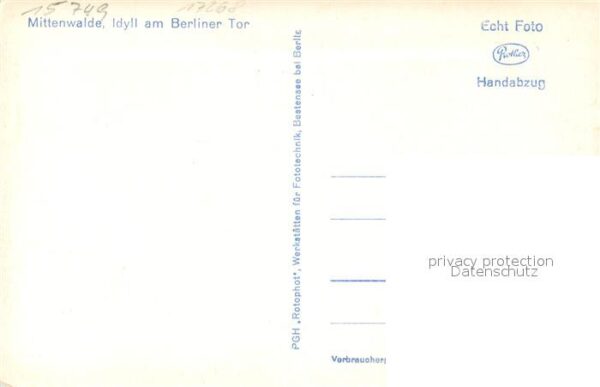 Mittenwalde Mark Idyll am Berliner Tor Handabzug – Bild 2
