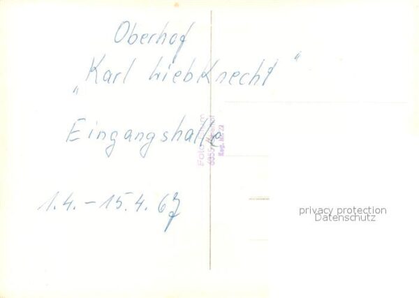 Oberhof Thueringen Erholungsheim Karl Liebknecht Eingangsh – Bild 2